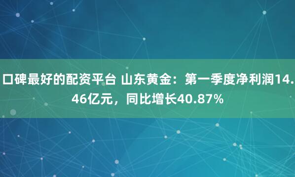口碑最好的配资平台 山东黄金：第一季度净利润14.46亿元，同比增长40.87%